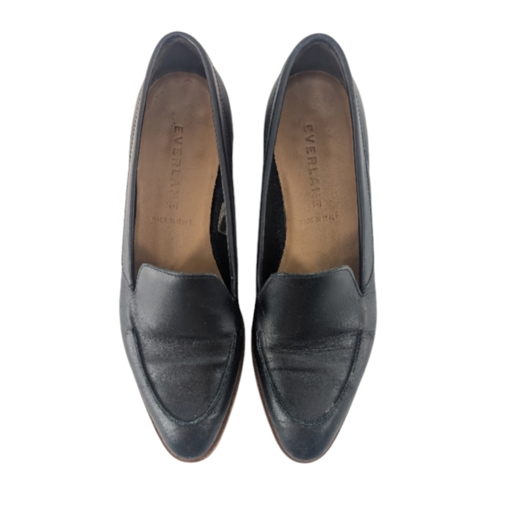 Everlane The Modern Loafer Italian Leather Black Minimalist Size 8.5